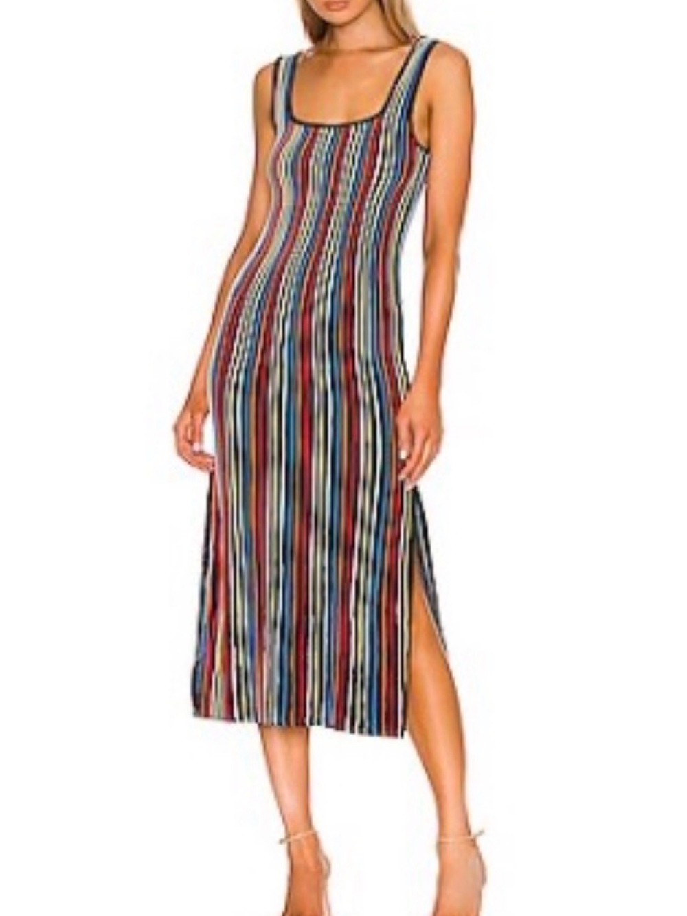 SOLID & STRIPED Multicolor Vertical Stripe Midi Dress